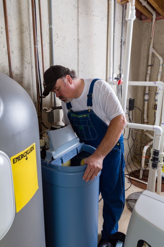 Water Softener System Setup in a Utility Room
